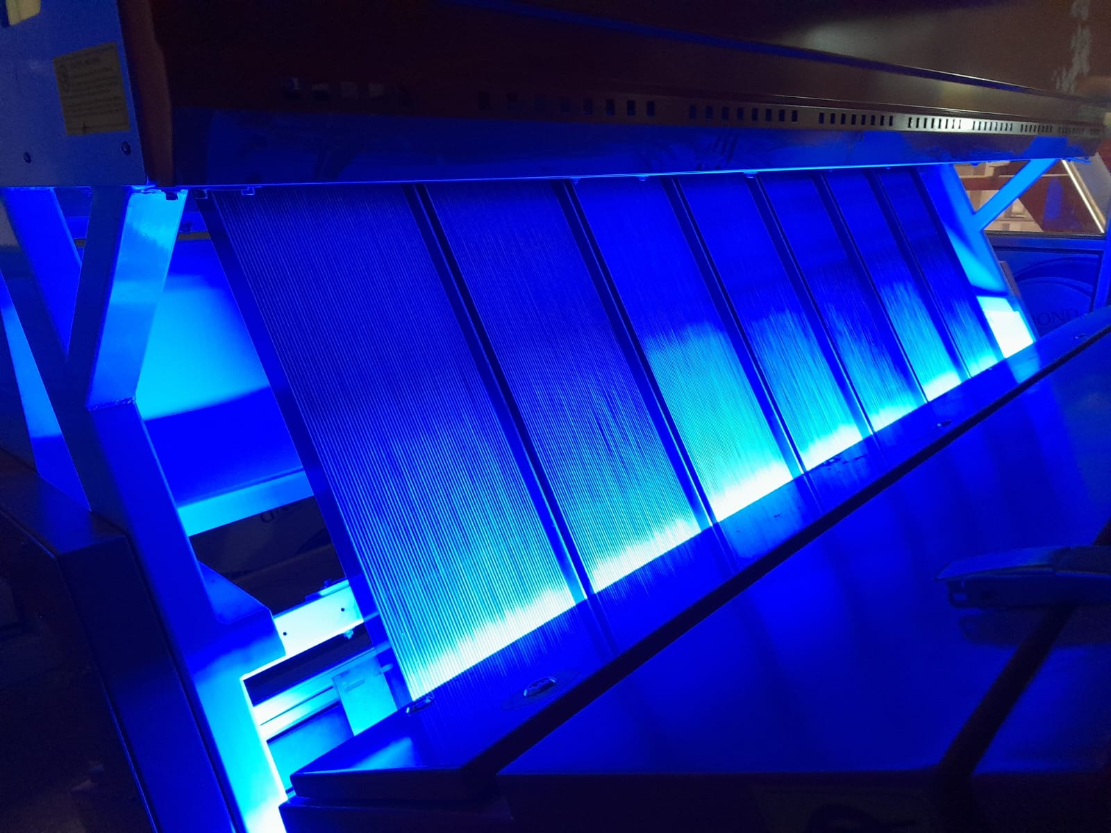 Illuminated rice processing unit inside Bhagwan Mini Rice Mill